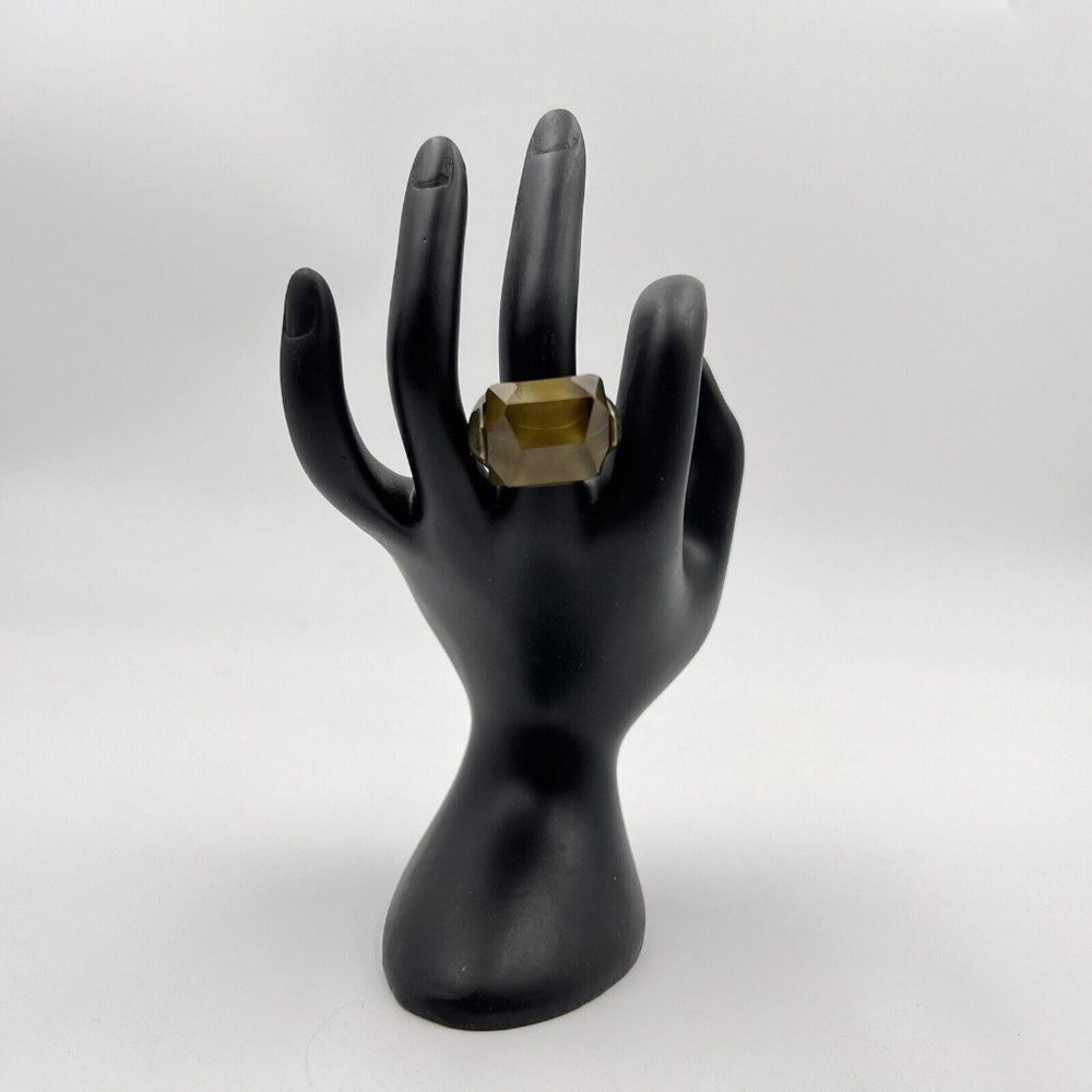 Vintage Estate Smokey Color Stone Chunky Statement Ring Size 7.5